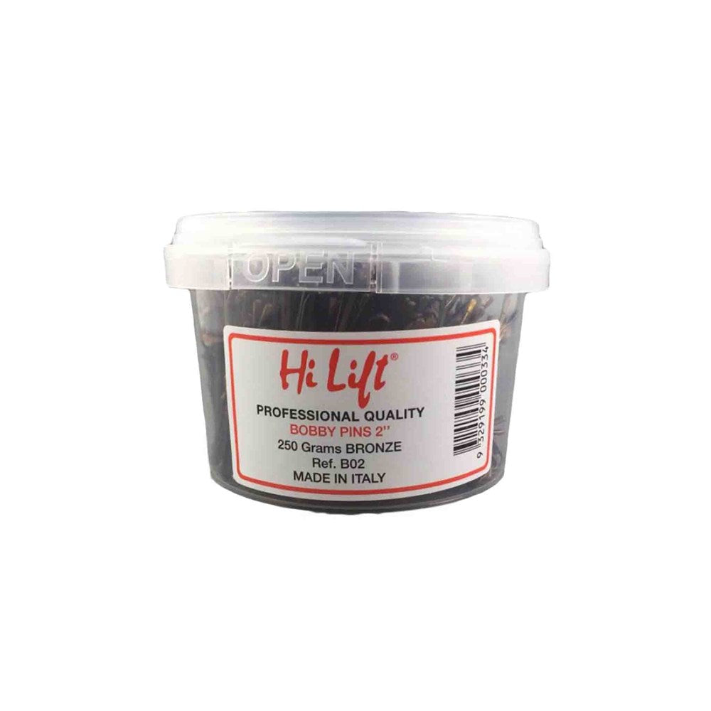 Hi Lift Bobby Pins Bronze 250G Tub