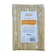 Natural Look Orangewood Cuticle Sticks 4mmx150mll 100Pk