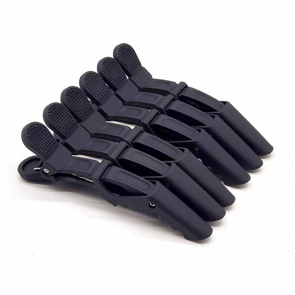 BSS Alligator Clips Matte Black 6Pc