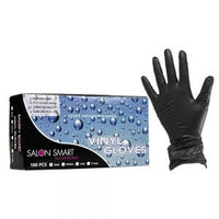 Salon Smart Vinyl Gloves Medium Black 100Pcs