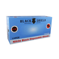 Hi Lift Black Shield Disposable Black Gloves 100 Pcs Large