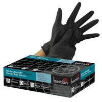 Bastion Nitrile Ultra Soft Black Powder Free Gloves - Medium