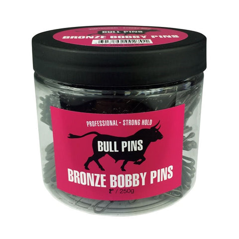 Bull Bobby Pins Strong Bronze 250G Tub