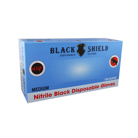 Black Shield Disposable Black Gloves 100 Pcs Medium