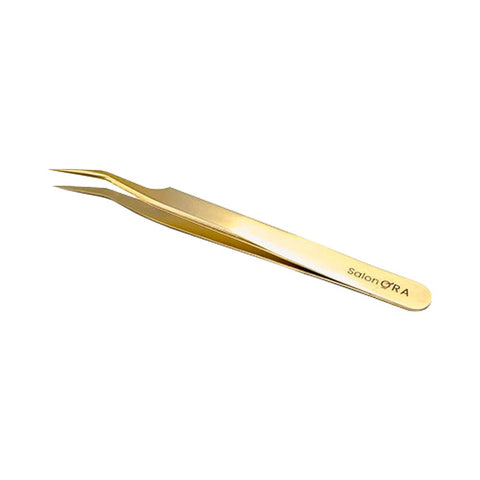 Salon Ora Gold Stainless Tweezer - Angled Point