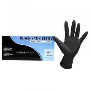 Desoto Medium 10Pk Black Satin Ultra Reusable Gloves