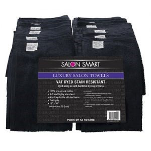 Salon Smart 12Pk Luxury Towels Black
